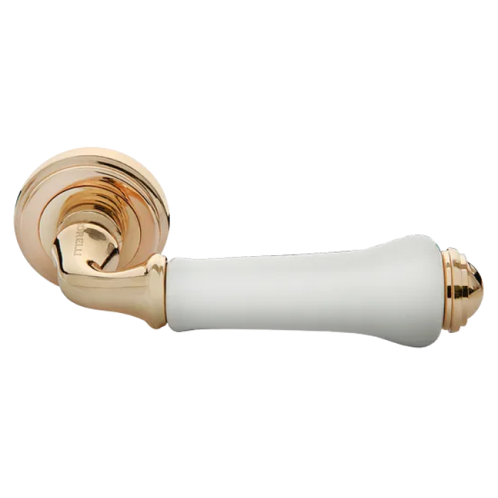 UMBERTO, ручка дверная MH-41-CLASSIC PG/W, цвет - золото/белый