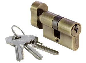 50CK AB, ключевой цилиндр с заверткой (50мм), цвет - бронза античная