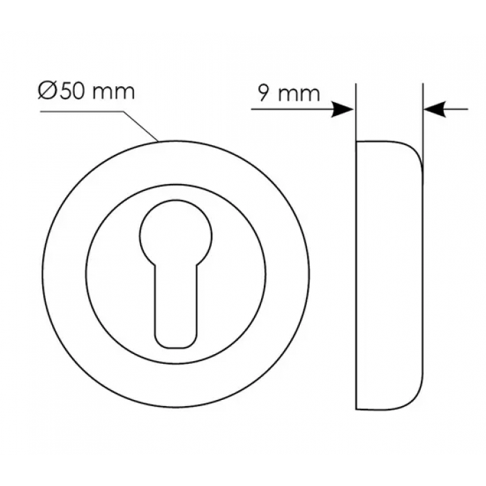 CC-KH FEA, накладка на евроцилиндр, цвет - состаренное серебро