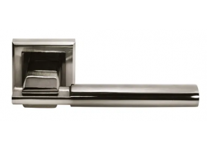 УПОЕНИЕ, ручка дверная MH-13 SN/BN-S, на квадратной накладке, цвет - бел. никель/черн. никель