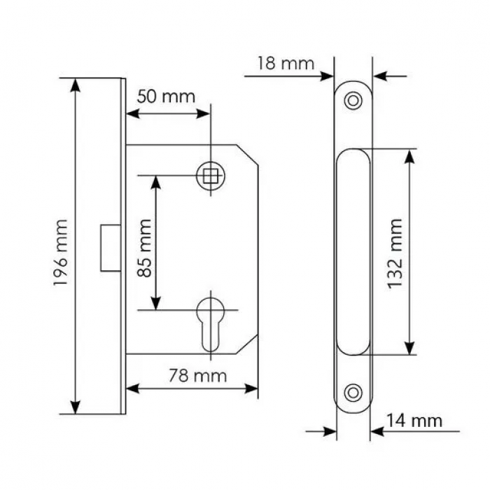 IM L MAB NP, защелка магнитная под цилиндр, цвет - античная бронза