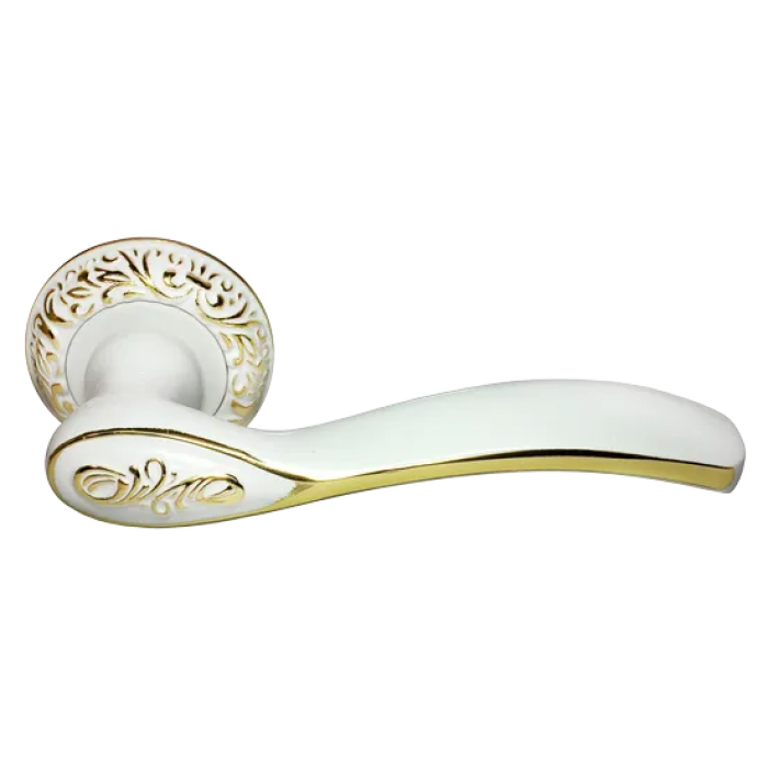 CATHERINE, ручка дверная MH-36-CLP W/PG, цвет - белая эмаль/золото