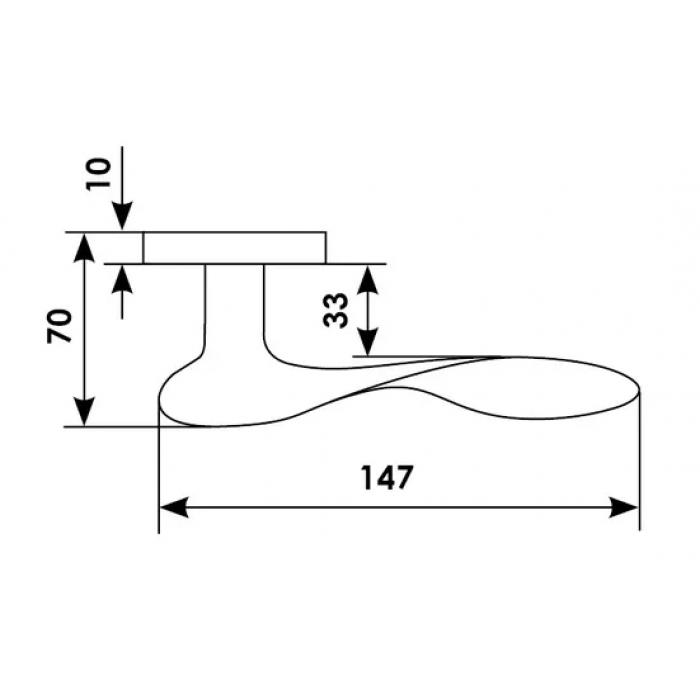 LUNCH PF OSA, ручка дверная, цвет -  матовое золото