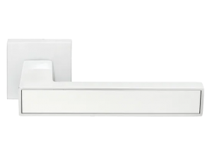 SULLA ручка дверная, на квадратной розетке 6 мм, MH-48-S6 SSC/BL, цвет - суперматовый хром / черный