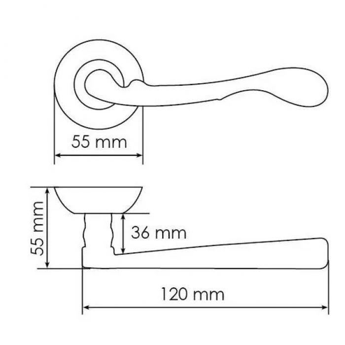 АНТИК, ручка дверная MH-08 AB, цвет - бронза