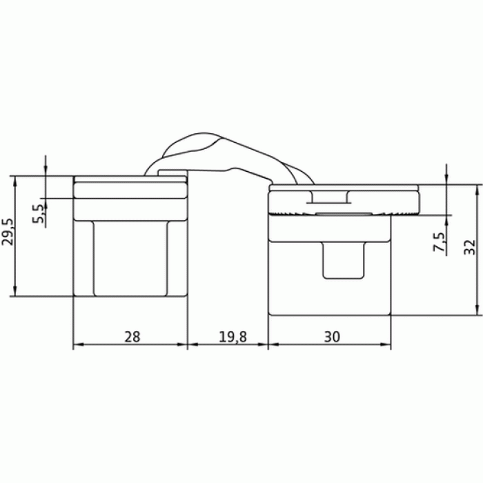 HH-5 PG, скрытая петля, цвет - золото