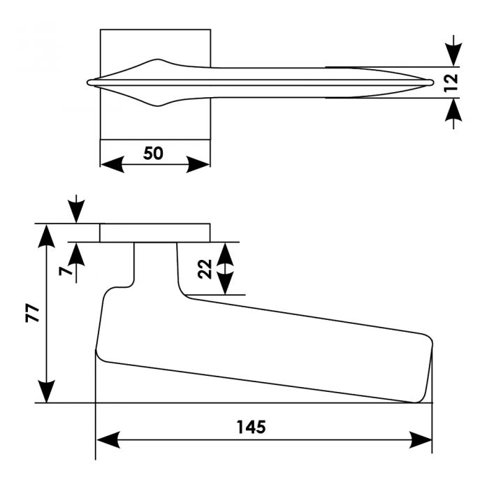 GALACTIC-SQ ANT, ручка дверная, цвет - антрацит