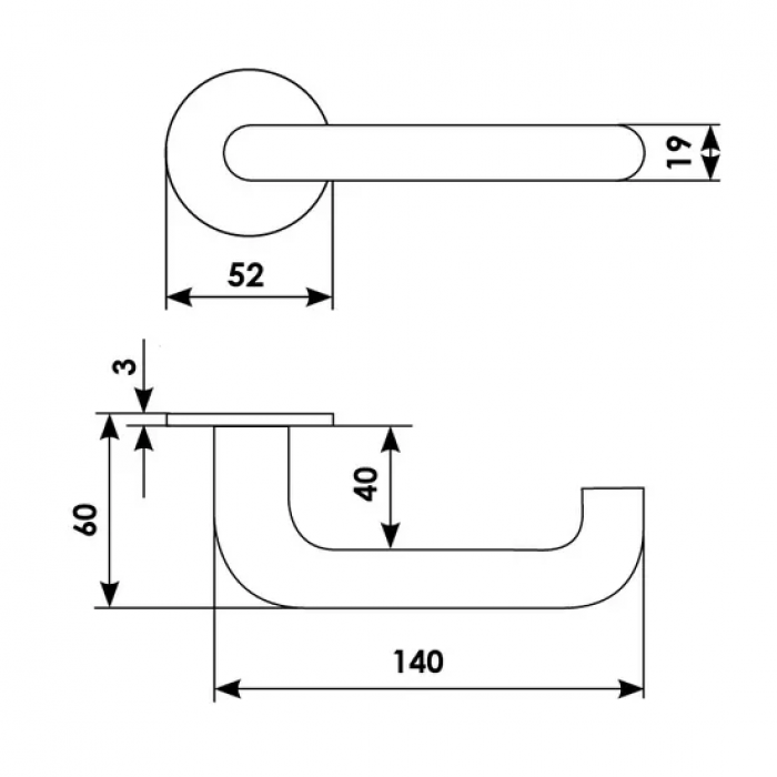 SOYUZ-APOLLO R1 SSS, ручка дверная, цвет -  матовый хром