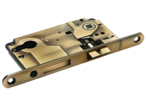 L1885 AB, замок с ригелем под цилиндр, цвет - бронза