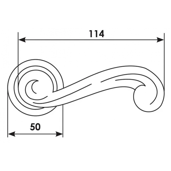 PLAZA, ручка дверная CC-1 FEA, цвет - состаренное серебро