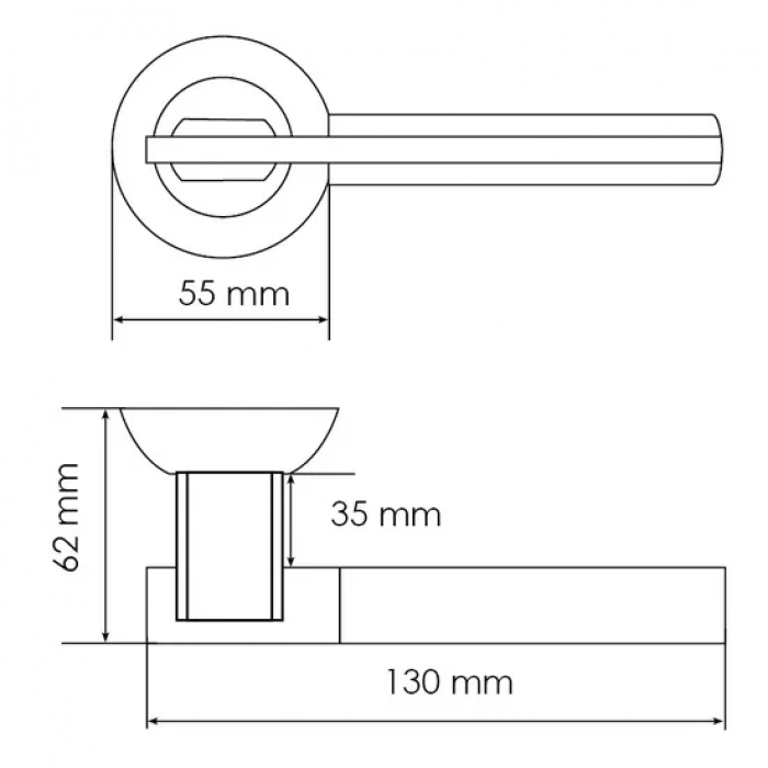 УПОЕНИЕ, ручка дверная MH-13 MAB/AB, цвет - бронза/ант.бронза