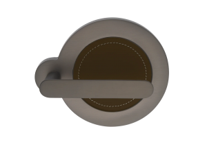 PLANET CSA/TESTA DI MORO, ручка дверная, цвет - мат. хром/вставка - кожа темно-коричневая