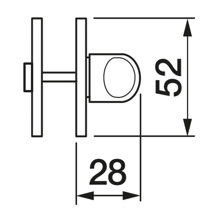 LUX-WC-S1 SSS, завертка сантехническая, цвет -матовый хром