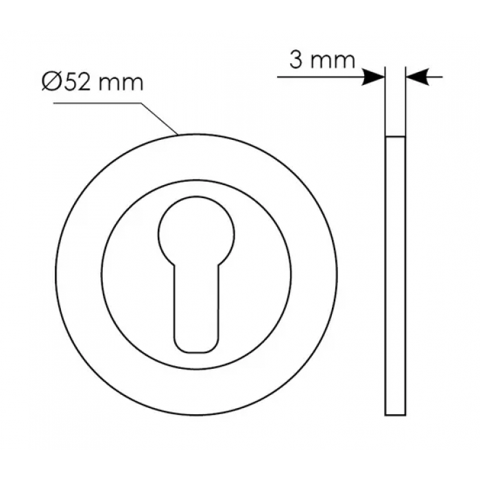 LUX-KH CRO, накладка на евроцилиндр, цвет - хром