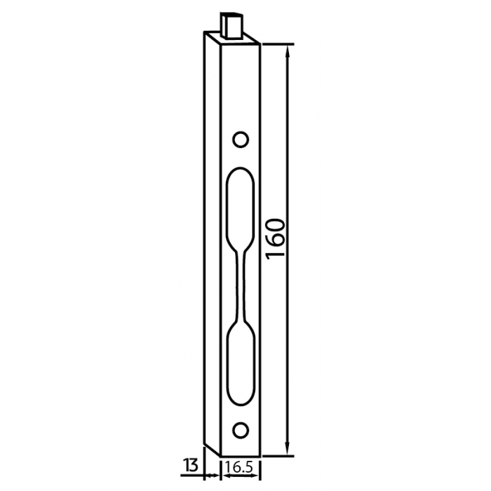 L160 BL, шпингалет, цвет - черный