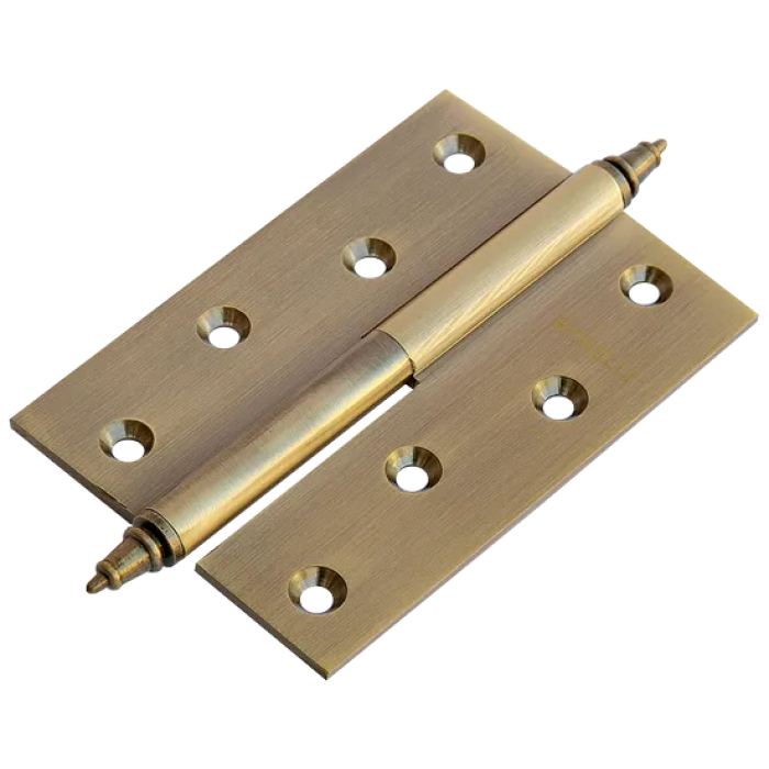 MB 100X70X3 AB R C, петля латунная с коронкой правая, цвет - бронза