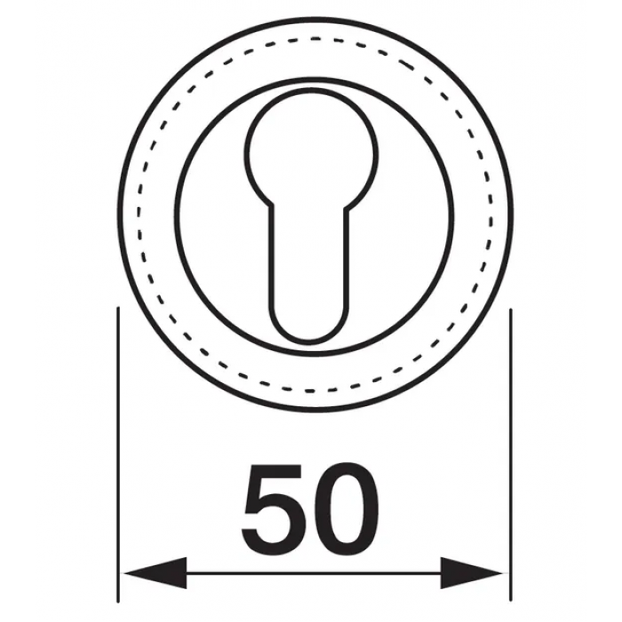 LUX-KH-R4 COT, накладка на евроцилиндр, цвет - глянцевый хром/золото