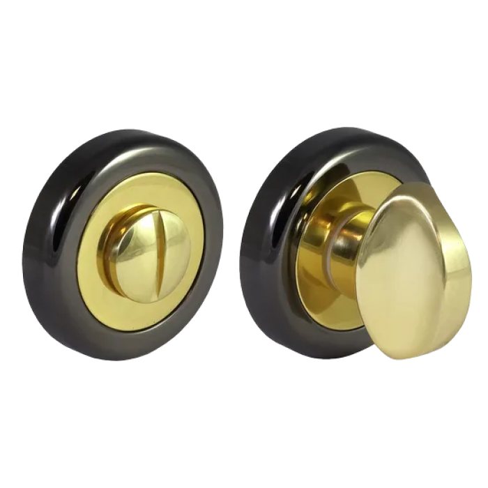 LUX-WC-R4-LU NNO, завертка сантехническая, цвет - черный хром/золото