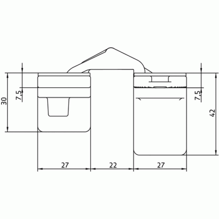 HH-16 AB, скрытая петля, цвет - античная бронза