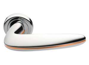 SUNRISE R4 CSA/ROSSO, ручка дверная, цвет -  матовый хром/красный