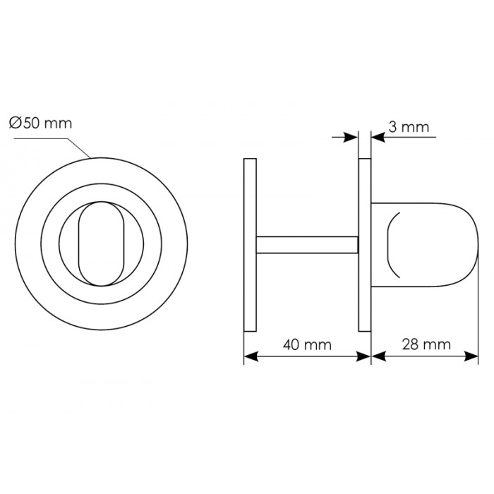 LUX-WC NIS, завертка сантехническая, цвет - матовый никель