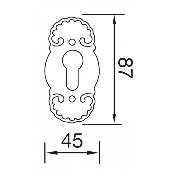 LUX-KH-V CRO, накладка на евроцилиндр, цвет -  хром