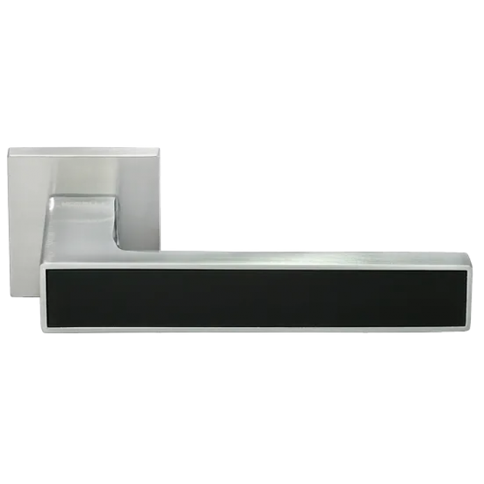 SULLA, ручка дверная, на квадратной накладке MH-48-S6 SC/BL, цвет - мат.хром/черный