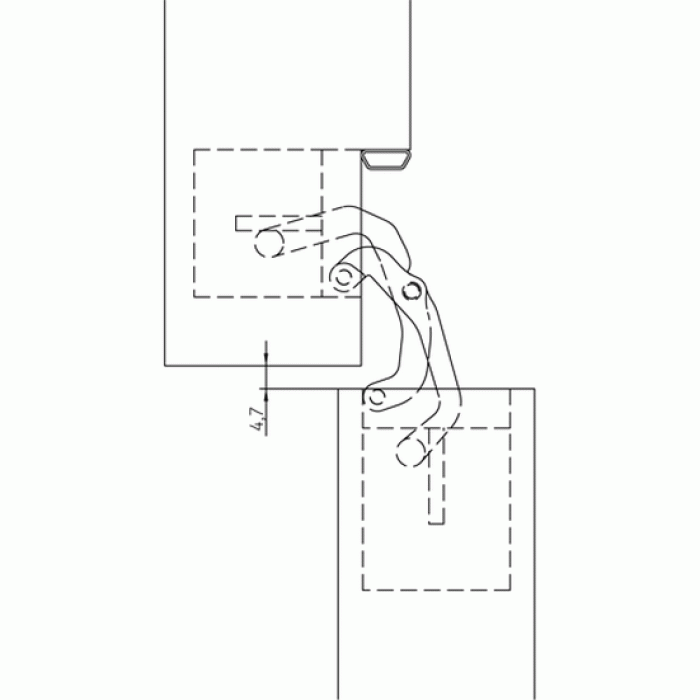 HH-6 PC, скрытая петля, цвет - хром
