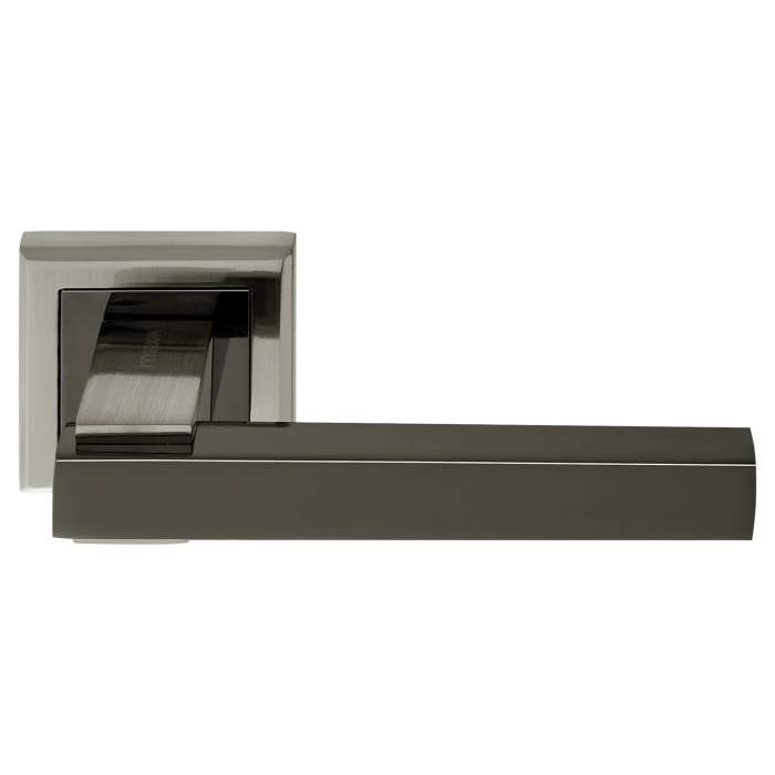 PIQUADRO, ручка дверная MH-37 SN/BN-S, на квадратной накладке, цвет - бел. никель/черн. никель