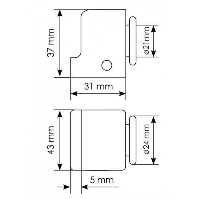 MDS-2 BN дверной ограничитель магнитный, цвет - черный никель