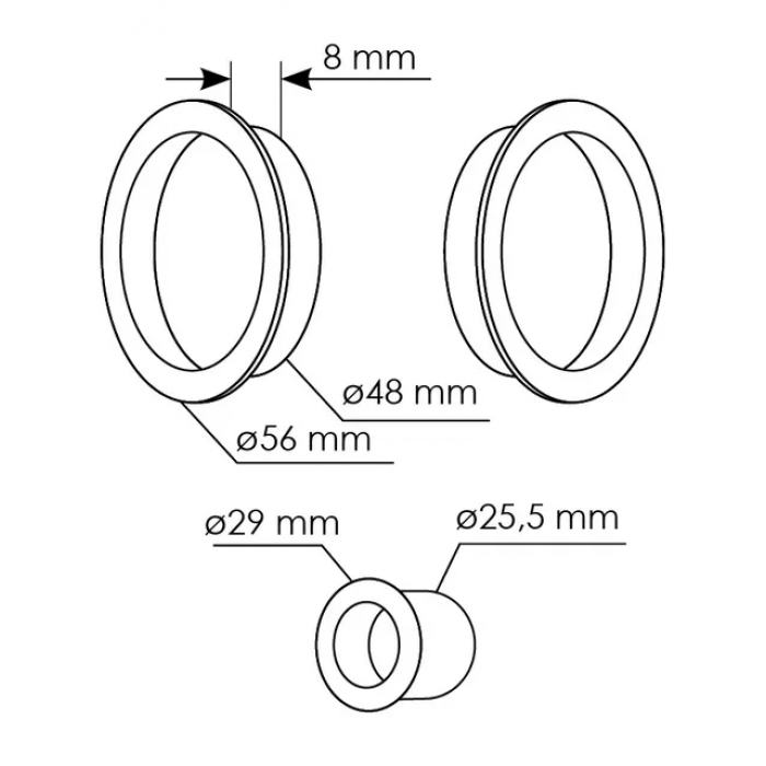 MHS-1 SG, ручка для раздвижных дверей, цвет - мат.золото