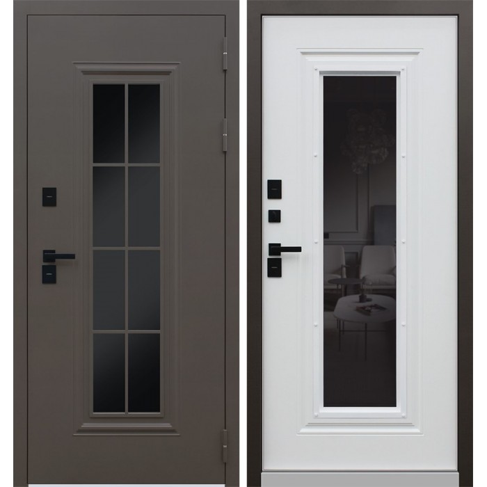 -Стальная дверь Тундра с окном (терморазрыв 3к)