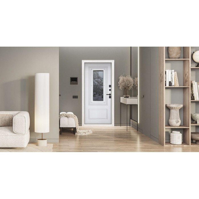 АСД-Стальная дверь Арктика с окном (терморазрыв 3к)