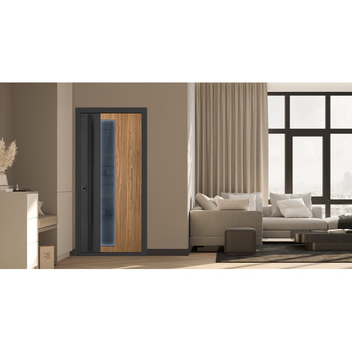 Стальная дверь "Century" с окном (терморазрыв). Заказная модель.