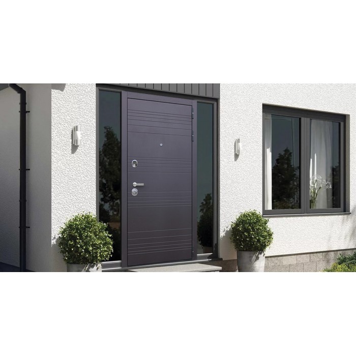 АСД-Стальная дверь Дуэт Шпон венге коричневый. Заказная модель