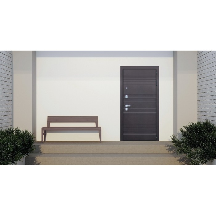 АСД-Стальная дверь Дуэт с зеркалом