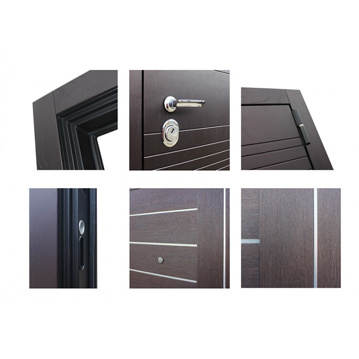 АСД-Стальная дверь Дуэт Шпон венге коричневый. Заказная модель