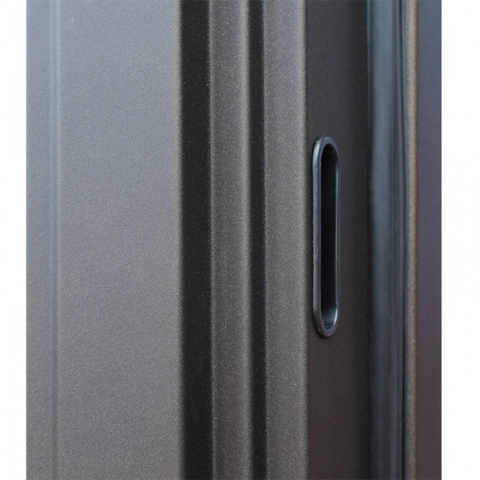 Стальная дверь "Grand Lux light 2" с окном и лазерной резкой (терморазрыв 3к). Заказная модель.