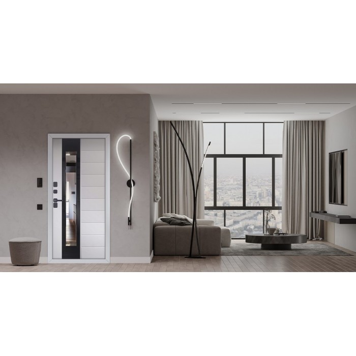 Стальная дверь "Снегирь" с окном (терморазрыв 3к). Заказная модель.