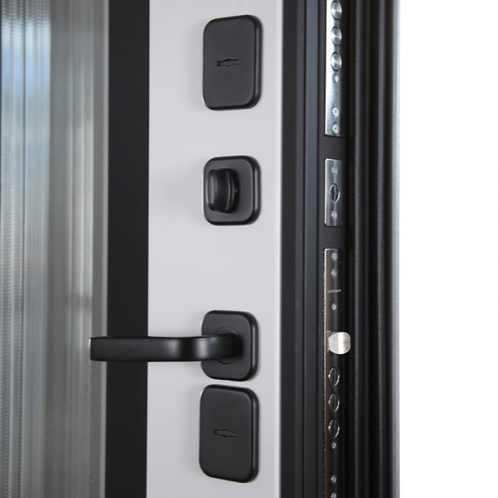 Стальная дверь "Снегирь" с окном (терморазрыв 3к). Заказная модель.